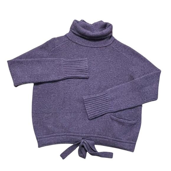 Inhabit Pure Cashmere Turtle Neck Knit Pullover Sweater Purple Medium Women EUC - Picture 1 of 8